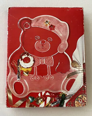 Vintage MIKASA Crystal Holiday Bear Glass Platter 11 Inch With Box Christmas • $10