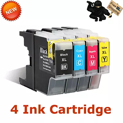4 NEW BLACK Printer Ink Use For LC71 LC75 Brother MFC-J280W MFC-J425W MFC-J430W • $22.71