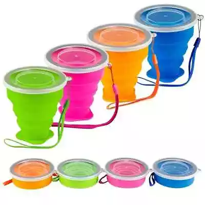 Silicone Folding Cup Bowl Set Telescope Collapsible Outdoor Travel Camping Tool • £4.99