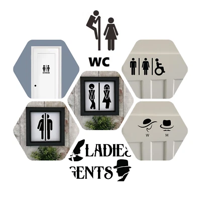 £2.99 • Buy Fun Decorative Toilet Door Sign Decal - Bathroom Sticker - WC - Restroom