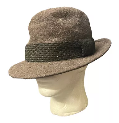 Vintage Penney's Marathon Fedora Wool Fur Felt Mocha Brown 7-1/4 • $49.95