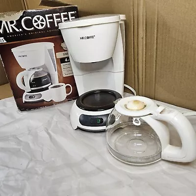 Mr Coffee 4 Cup Drip Coffee Maker Pause-n-Serve #TF4 - White ~ Tested ~ In Box • $18