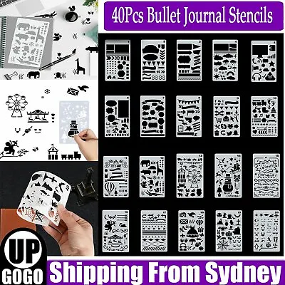 $16.82 • Buy 40X Bullet Journal Stencils Plastic Planner Template Diary Notebook Scrapbook AU