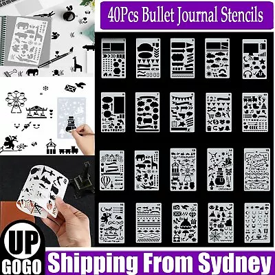 40X Bullet Journal Stencils Plastic Planner Template Diary Notebook Scrapbook AU • $15.95