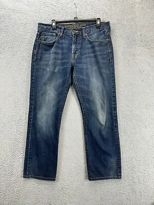 American Eagle Jeans Mens 32X32 Made To Last Blue Distressed Original Straight • $23.75