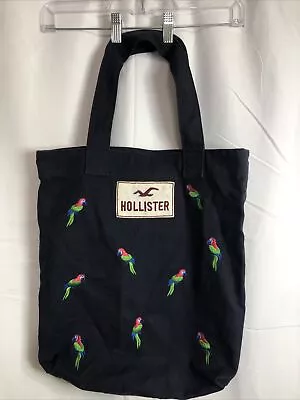 HOLSTER Black All Over Parrot Embroidered Beach Pool TOTE BAG • £16.14