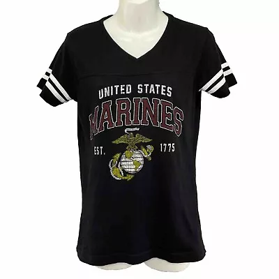 USMC Marine Corp T Shirt/ Women’s (S) Black V-Neck LAT 100% Cotton  • $14.24