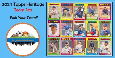 2024 Topps Heritage Baseball BASE TEAM SETS Pick Your Team Set! • $8.99