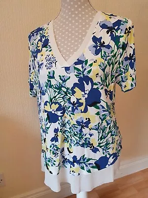 £7.99 • Buy Marks And Spencer Collection V Neck T Shirt Size 14 Voile Detail On Neck & Hem