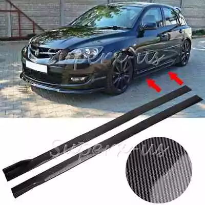 For Mazda 3 6 2010-2021 Carbon Fiber Side Skirt Rocker Panel Splitter Lip • $62.95