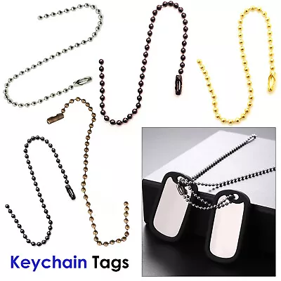 100pcs 10/15/20cm Metal Ball Beaded Chain With Connector Clasp Tag Key Chain • £6.85