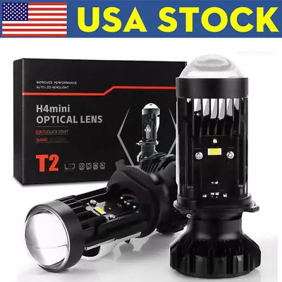 2x H4 9003 100W Mini Bi-LED Projector Lens Headlight Kit Hi/Lo Beam Car Retrofit • $53.98