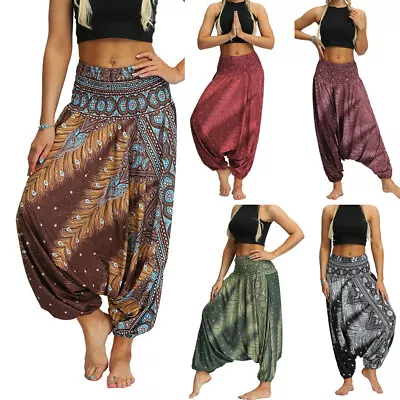$26.34 • Buy Women's Harem Pants Baggy Hippie Boho Yoga Afghani Genie Indian Aladdin Trousers