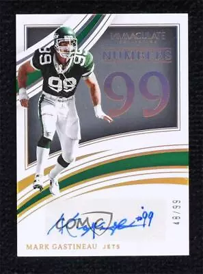 2022 Panini Immaculate Numbers Signatures 48/99 Mark Gastineau #NSI-MGA Auto • $5.50