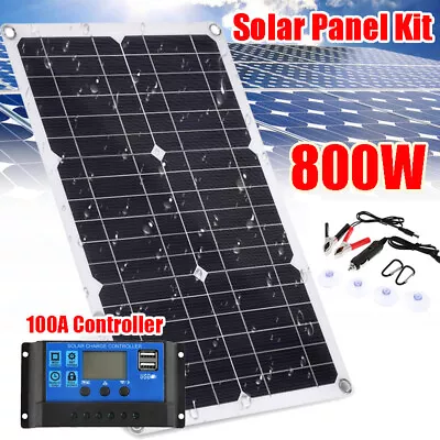 800W Solar Panel Kits Battery Charger For Car Van Caravan Boat & 100A Controller • £25.99