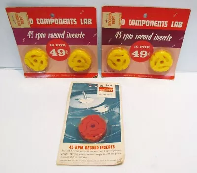 45 Rpm Record Inserts Adapters 3 Vintage Sealed Packs Audio Components Lab  • $22.99