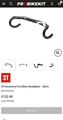 3T Aeronova Pro Alloy Aero Handlebar Road Bike Handlebars 31.8 42cm • $85