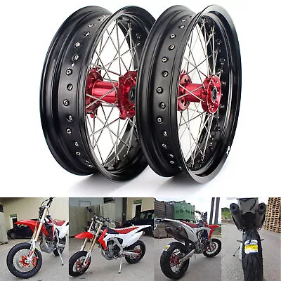 For Honda 17  Supermoto Wheels Set CRF450R CRF250R 14+ CRF250RX CRF450RX CRF450X • $550