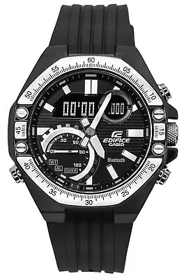 Casio Edifice Black Dial Quartz 100M Men's Watch ECB-10TP-1A • $234.69