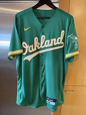 Nike Authentic Oakland Athletic MLB Baseball Jersey A’s Green Alternate Size 48 • $229.99