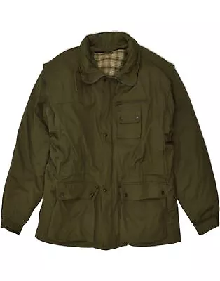 VINTAGE Mens Utility Jacket IT 58 4XL Green Cotton AZ32 • $37.27