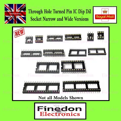 HQ Through Hole Turned Pin IC DIP DIL Sockets Narrow Wide Round Flat • £4.10