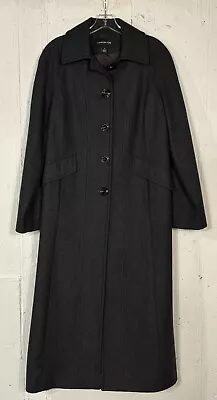 LONDON FOG Wool Blend Dark Gray A-line 5 Button Lined Coat Size 8 • $19.95