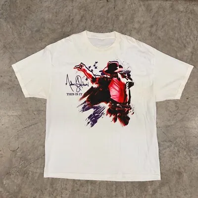 2009 Michael Jackson This Is It Tour Music Merchandise White Graphic T-Shirt 2XL • $30
