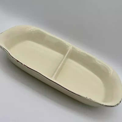 Vietri Made In Italy 14.5” Oval Divided Vegetable Bowl   • $35.98