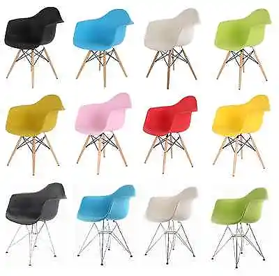 £149.99 • Buy Set Of 6 Retro Wooden/Metal Plastic Dining Office Lounge Chair Armchair