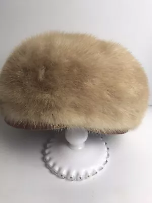 Vintage 50’s Ellin & Levin Inc. Genuine Mink Fur Womens Beret Hat Hartford CT • $37.77