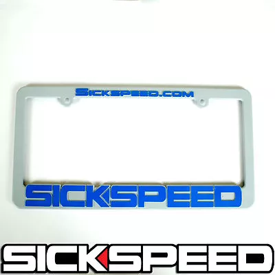 1pc Grey/blue Logo License Plate Cover Decorative Plastic Holder Frame Tag P5 • $9.88