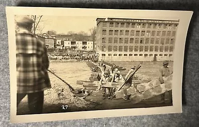 RPPC Vermont 1927 Flood Workers Crossing Pontoon Bridge - Winooski River #3 • $19.99