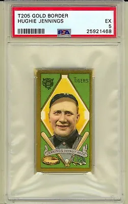 1911 T205 Gold Border Hughie Jennings Detroit Tigers HOF PSA EX 5 • $725