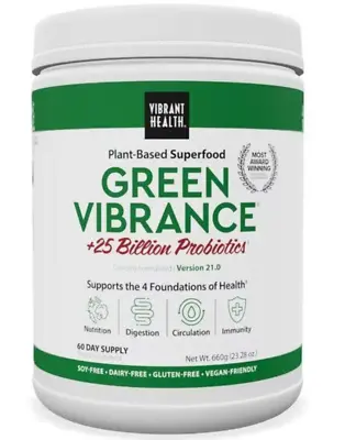 $72.95 • Buy Vibrant Health Green Vibrance Superfood + Probiotics Version 21.0 660g 23.28oz