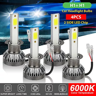 $14.98 • Buy 4x H1 LED Headlight Bulbs Conversion Kit High Low Beam 6000K Super Bright White