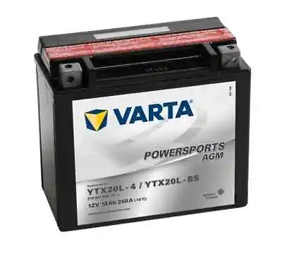 VARTA  TX20L-4 YTX20L-BS High Power AGM Motorcycle Battery = Yuasa YTX20L-BS • £84.99