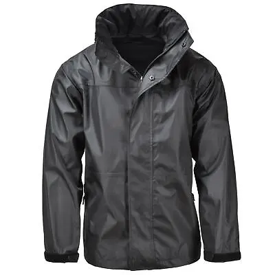 Mil-Tec Brand Rain Jacket Black Waterproof Men Rainwear Water-resistant Men's • $62.53