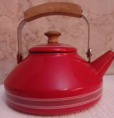£13.54 • Buy Mikasa Vintage Terra Cotta Enameled Teapot Hand Carved Wood Handle