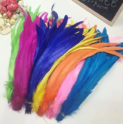 Long Rooster Tail Feathers Many Colour Fly Craft Hat Arts Decorations Wedding UK • £1.49