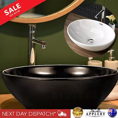 Oval Ceramic Basin Hand Wash Bowl Bathroom Sink Vanity Above Counter White • $58.80