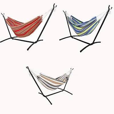 Multi-color Hammock With Stand For 2 Person With Carrying Case Outdoor Patio Use • $59.58