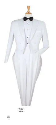 Royal Diamond Men’s 2 Piece White Tuxedo Suit With Tail • $95