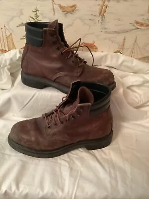 Red Wing Boots 7 Mens Steel Toe Brown Oil Resistant Used • $29.97