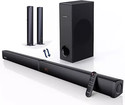 180W Sound Bar 2 In 1 Detachable For TV 2.1CH With Subwoofer Bluetooth 37 Inch • $224.99