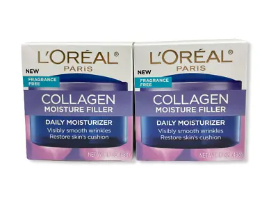 $26.95 • Buy L'Oreal Collagen Moisture Filler Daily Moisturizer 1.7oz./48g New ;Lot Of 2