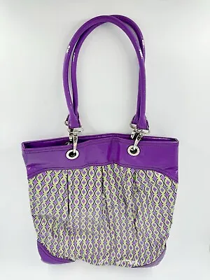 Vera Bradley SOI So Over It Vinyl Tote Bag Purple Punch 14  Magnetic Closer • $18.95