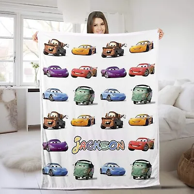 Lightning MCQueen Baby Plush Flee Blanket Personalized Name Cars Movies Blanket • $39.98