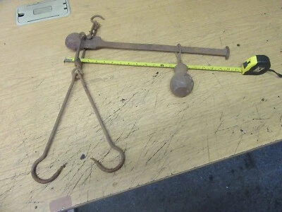 £29 • Buy Antique French Beam Balance Cast Iron Butchers Merchants Market Kitchen Scales,