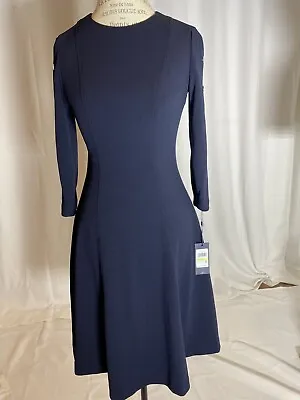 Tommy Hilfiger Women’s Blue Fit And Flare Dresscolor-blue Size-4 $119 • £77.09